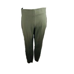Dalia Dark Olive Textured Fabric Pants